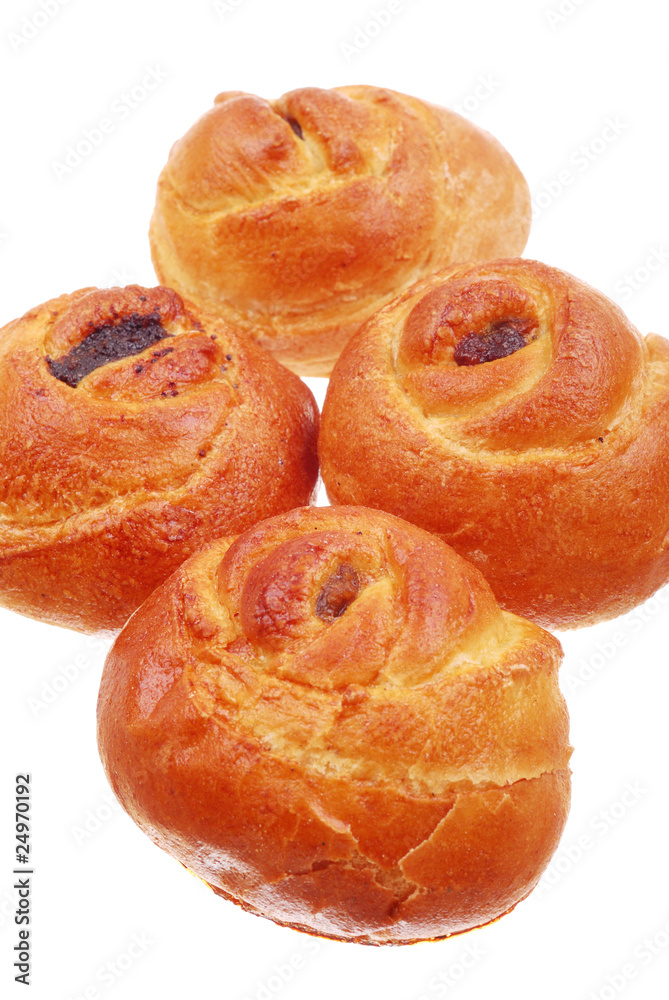 The fresh buns on white The fresh buns on white
