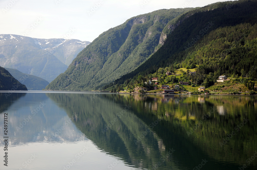Reflections in Hardangerfjord, Norway