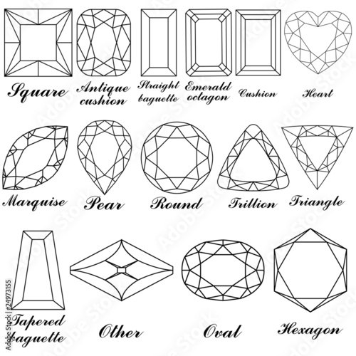 stone shapes and their names vector