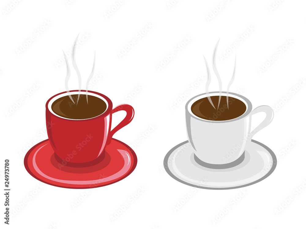 two cup of coffy isolated in white backgrond two cup of coffy isolated in white backgrond