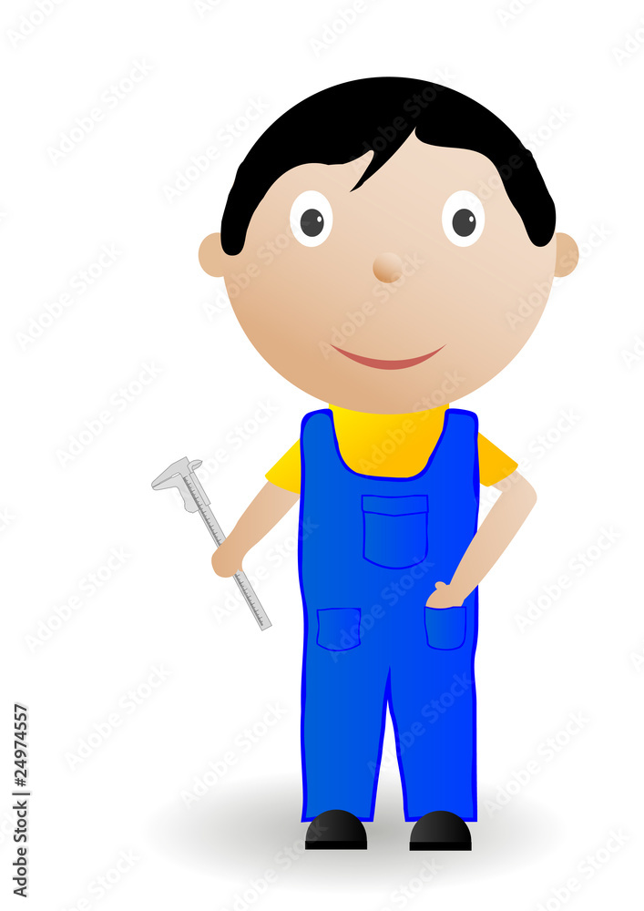 Vector illustration the boy with the tool Vector illustration the boy with the tool
