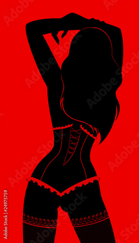 Vector silhouette of beautiful womanish body