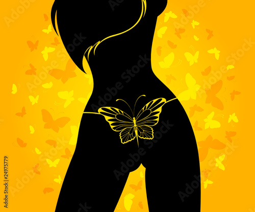 Vector silhouette of beautiful womanish body