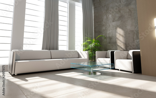 modern drawing room,3d rendering