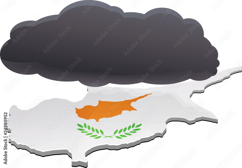 Chypre sous un nuage noir (détouré)
