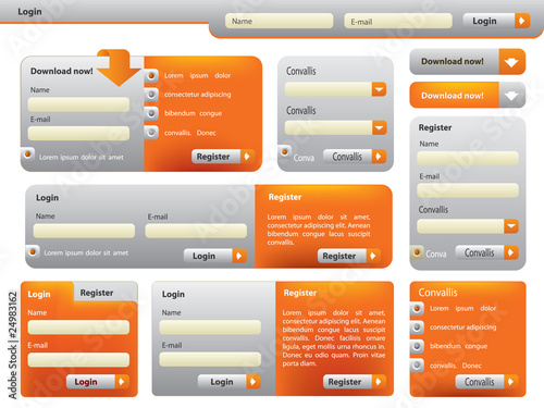 Website form set - orange silver