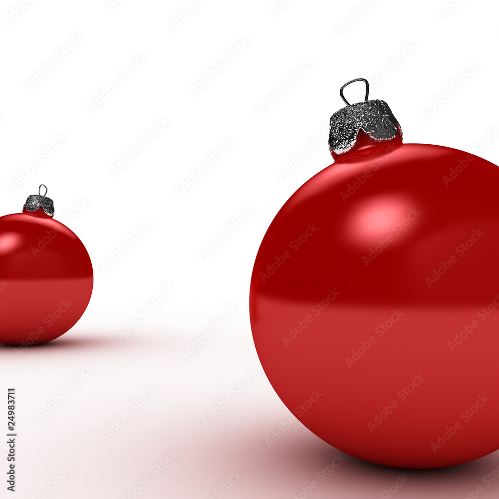 Christmas Ornaments over white background Christmas Ornaments over white background