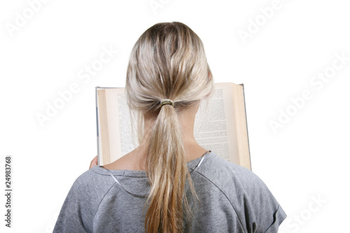 woman reading a book photo