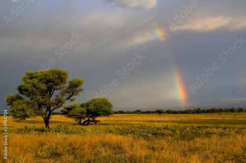 Kalahari Sunset and Rainbow