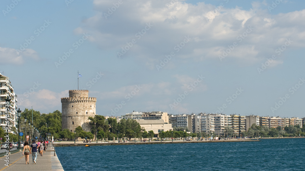 White Tower And Skyline Of Thessalonika City