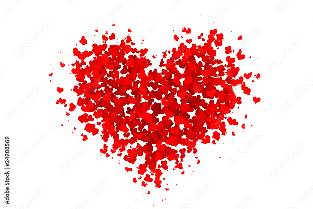 Heart made of Hearts Red