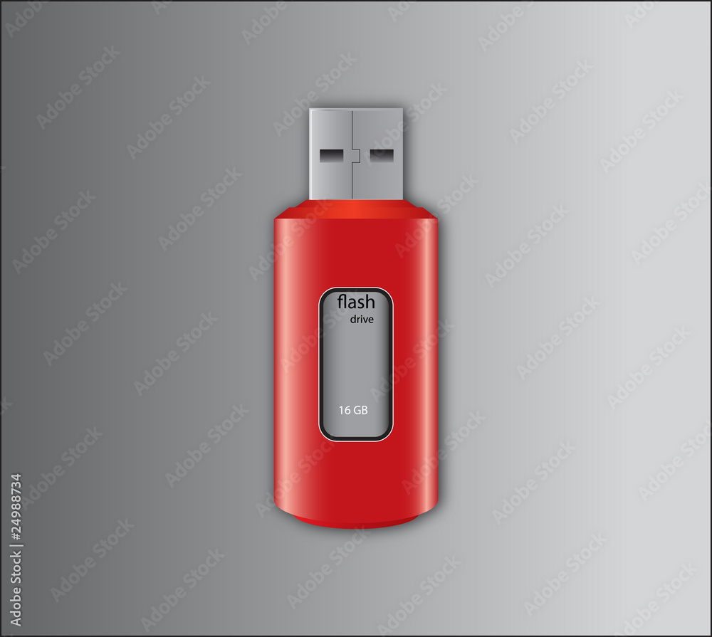 Red pendrive vector