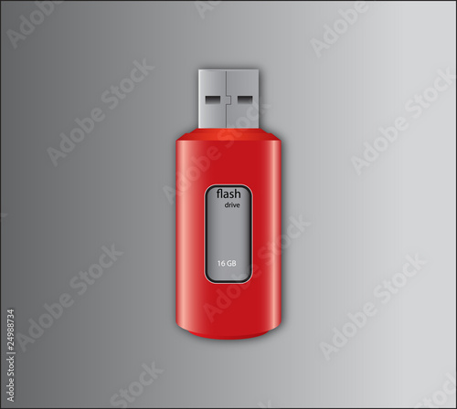 Red pendrive vector