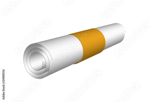 Seet roll of certificate etc. with orange cord