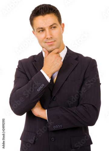 Portrait of a young business man isolated on white background