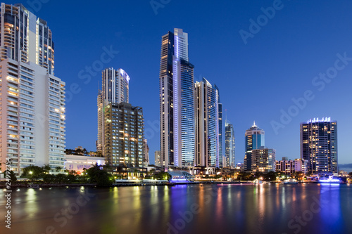 Twilight at surfer Paradise Gold Coast Australia