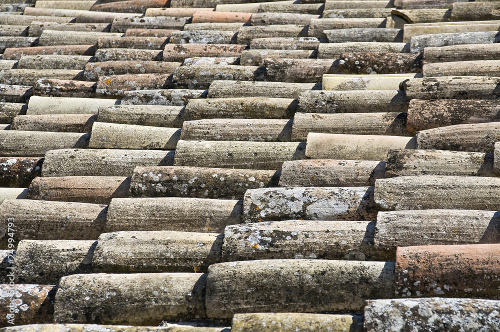 Tile roof background.