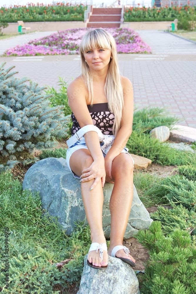 beautiful girl on nature