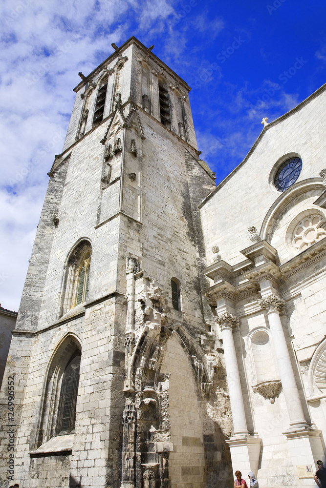 france,17,la rochelle : église saint sauveur, clocher 15° siècle