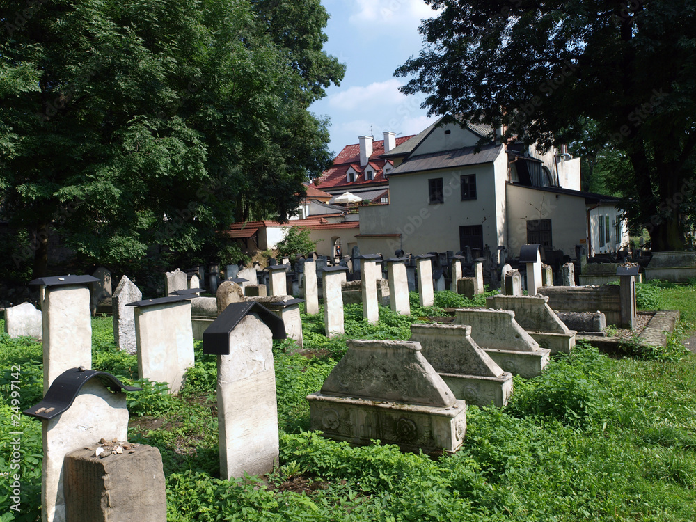 Obraz premium The Remuh a Jewish Cemetery in Krakow, Poland