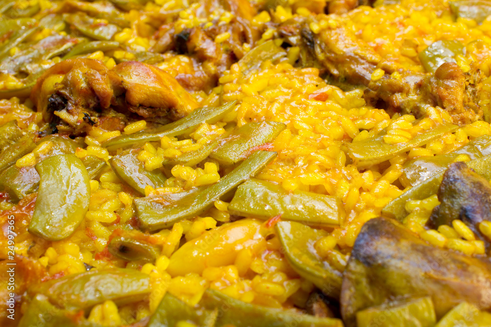 Paella traditional cooked Paella traditional cooked
