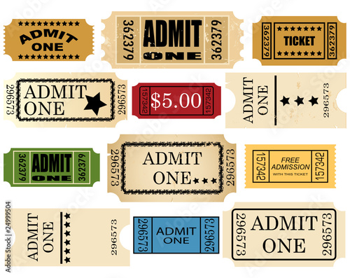 admit ticket one set