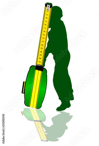 worker with a meter to measure illustration