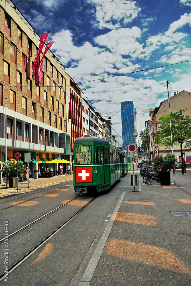 Obraz Tramwaj w Bazylei, Szwajcaria.