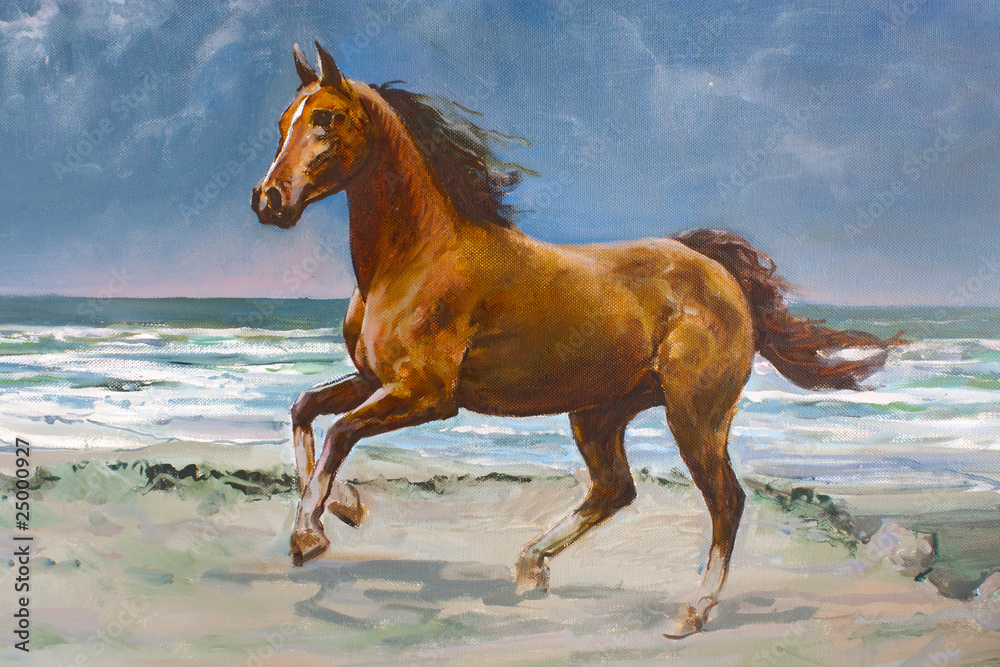 Obraz Koń kasztanowy, fragment obrazu