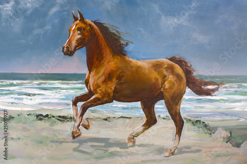 Obraz na płótnie Koń kasztanowy, fragment obrazu