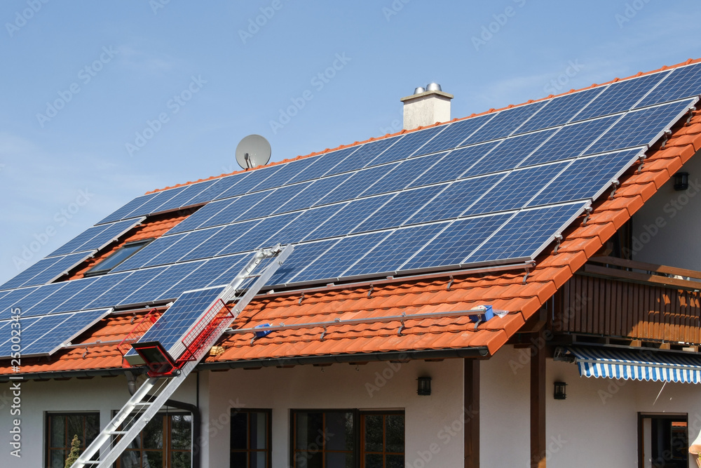 Fototapeta premium Financial investment, solar electricity