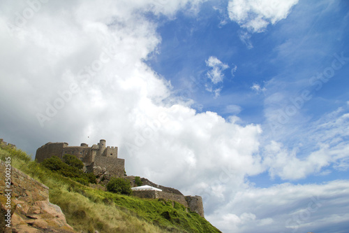 Jersey s Mount Orgueil castle and sky