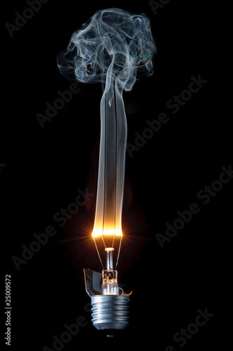burning light bulb photo