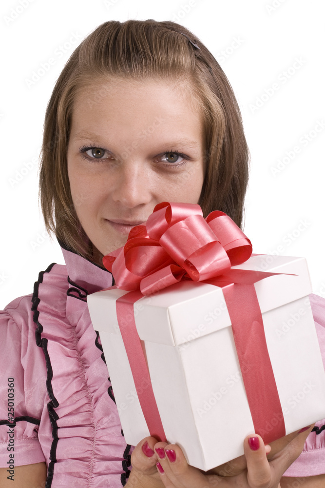 woman with gift box woman with gift box