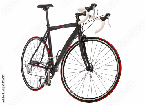 Speed racing bicycle over white background