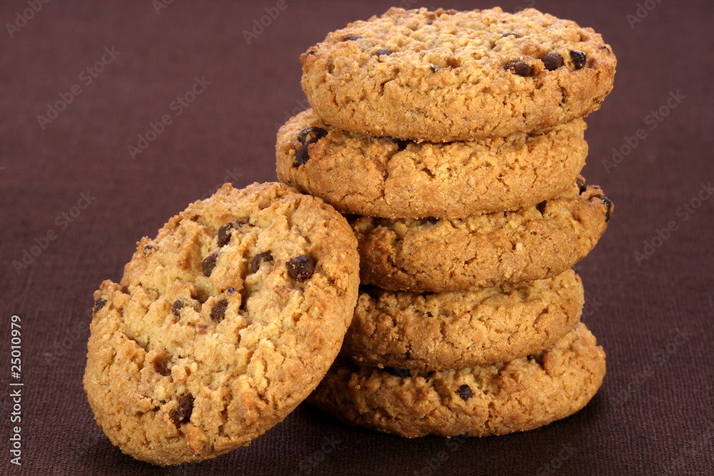 chocolate chip cookies close up