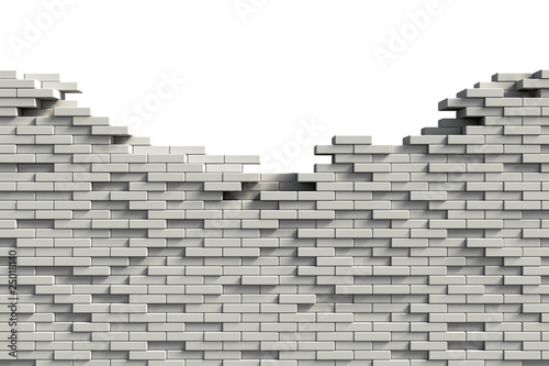 incomplete brick wall photo
