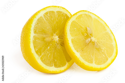 Lemon and slice isolated on white background