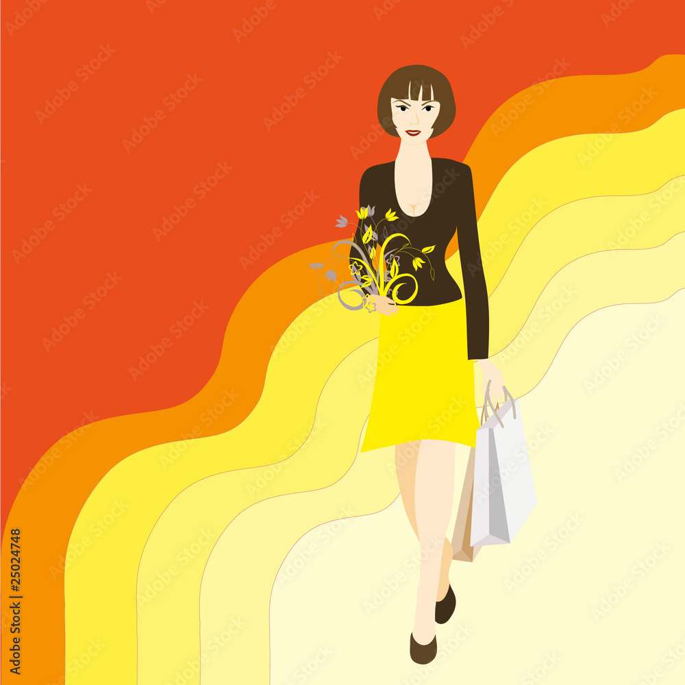 Obraz premium Women with shopping bag