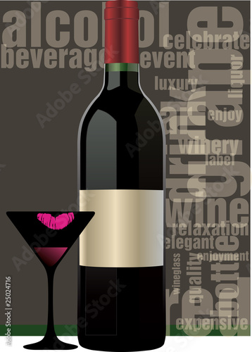 Red wine bottle