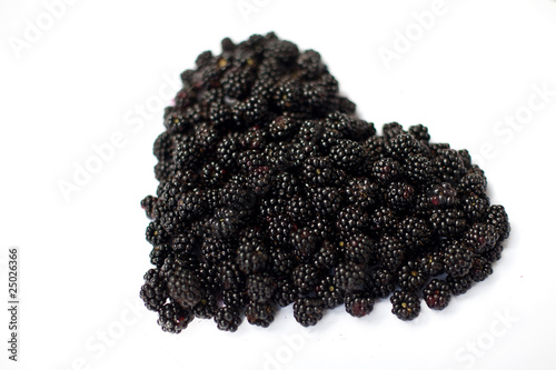 heart made from blackberries