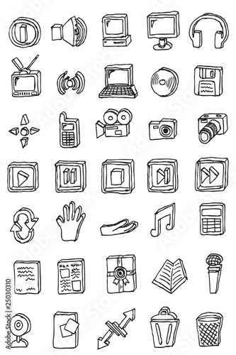 hand draw business icon collection