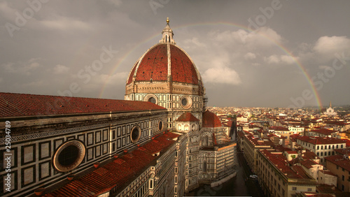 Florence Duomo with Double Rainbow