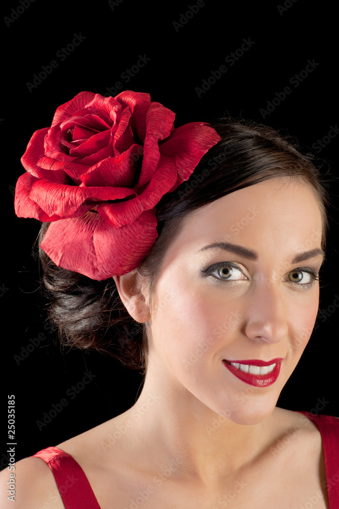 Portrait of a flamenco dancer in red