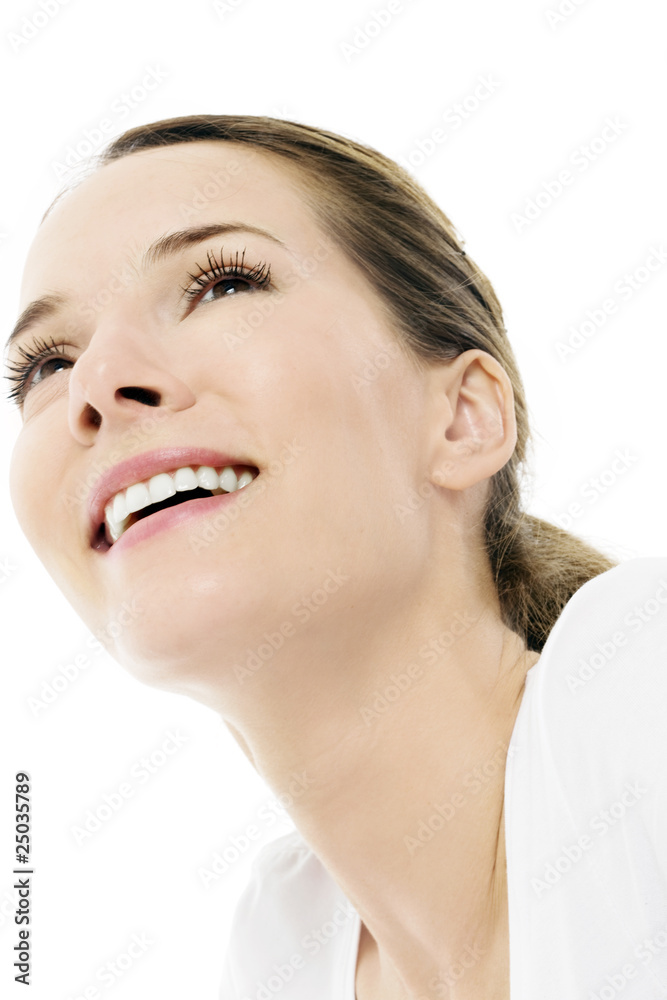 portrait of a young woman on white background studio portrait of a young woman on white background studio