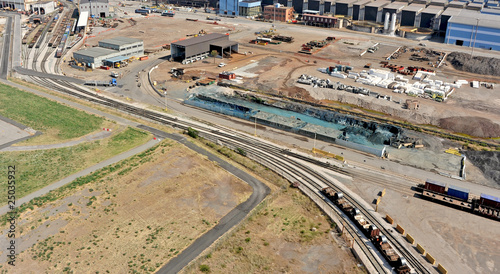 Industrial area with railway line