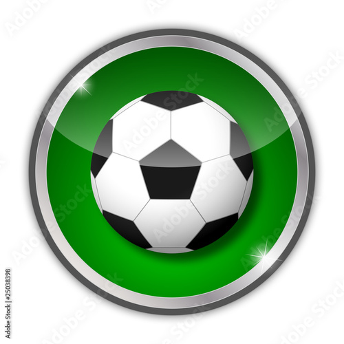 glossy green button - soccer