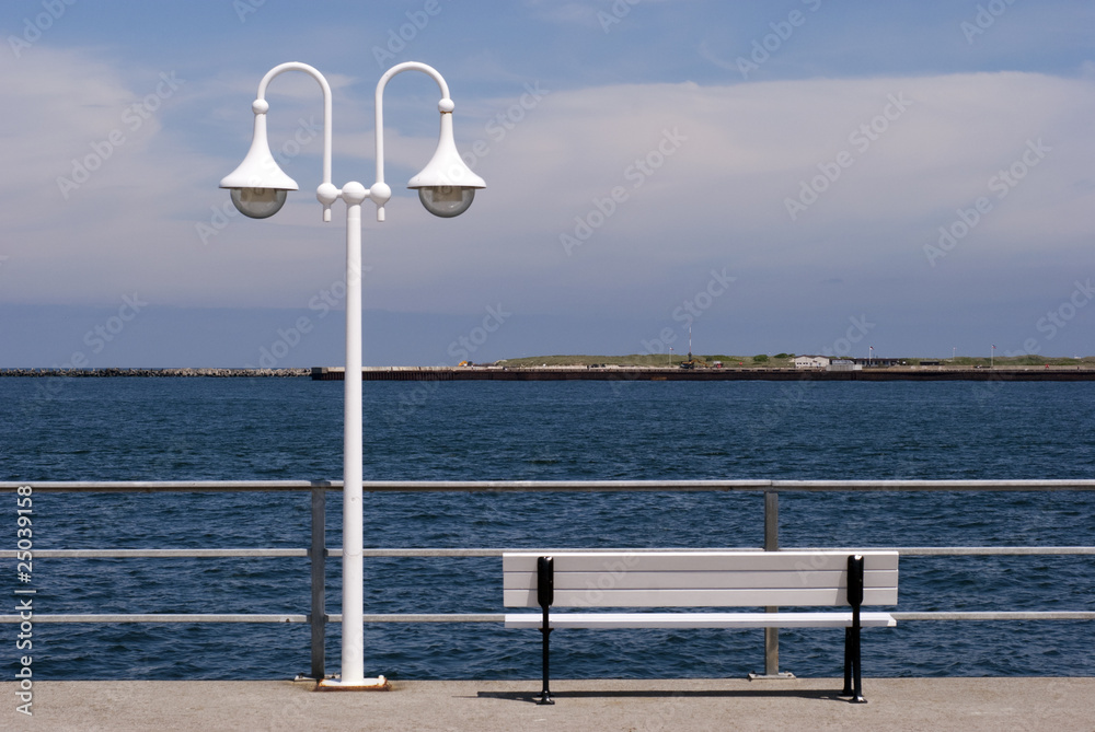Lamp and bench