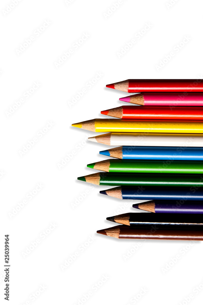 isolated of color pencils isolated of color pencils