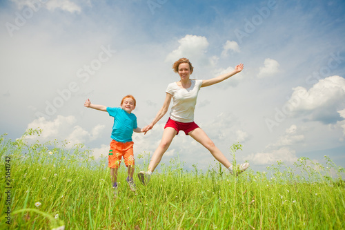 Mother and Son Having Fun